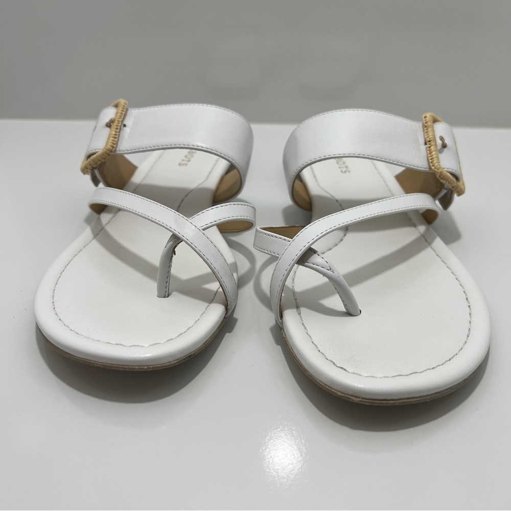 TALBOTS Flat White Sandals Size 9M